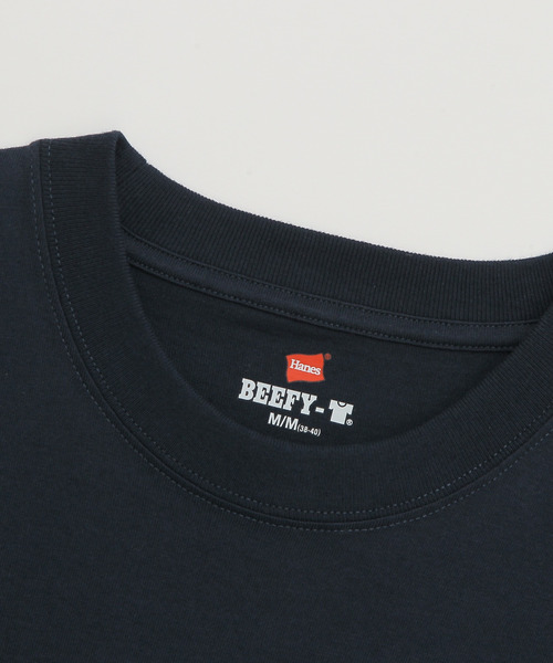 HANES(ヘインズ)の「【Hanes/ヘインズ】メンズ 大きいサイズ ビーフィーTシャツ(Tシャツ/カットソー・メンズ・ネイビー・XXL/3XL)」の4枚目の写真