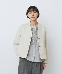 LOISIR（ロワズィール）の「【3月ベストセラーブランド内2位】【3月お気に入り登録ブランド内2位】グランジコットンポプリンノーカラージャケット（ノーカラージャケット）」