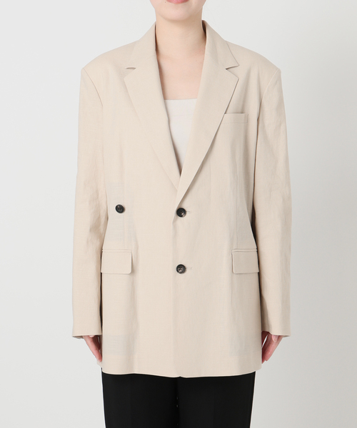 VERMEIL par iena（ヴェルメイユパーイエナ）の「Clean Linen Flex ジャケット（テーラードジャケット・レディース・ベージュ/キャメル・38/36）」の8枚目の写真