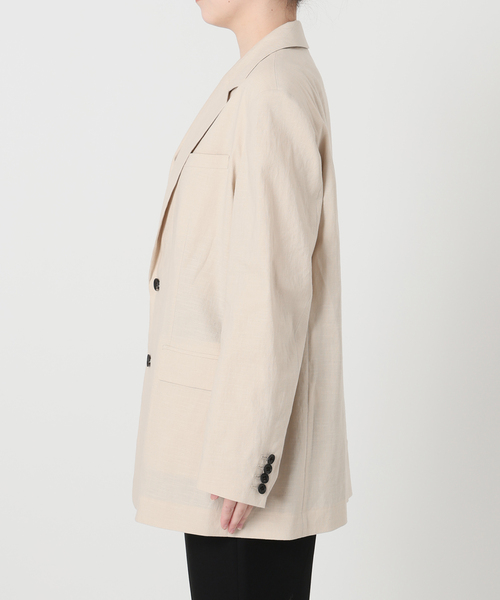 VERMEIL par iena（ヴェルメイユパーイエナ）の「Clean Linen Flex ジャケット（テーラードジャケット・レディース・ベージュ/キャメル・38/36）」の9枚目の写真