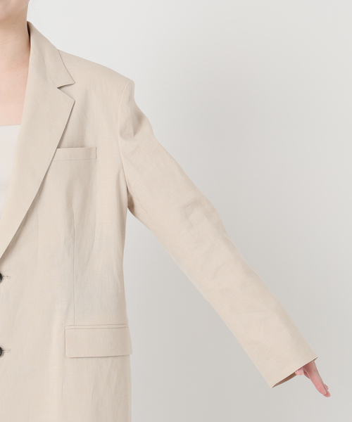 VERMEIL par iena（ヴェルメイユパーイエナ）の「Clean Linen Flex ジャケット（テーラードジャケット・レディース・ベージュ/キャメル・38/36）」の12枚目の写真