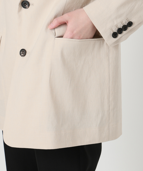 VERMEIL par iena（ヴェルメイユパーイエナ）の「Clean Linen Flex ジャケット（テーラードジャケット・レディース・ベージュ/キャメル・38/36）」の14枚目の写真