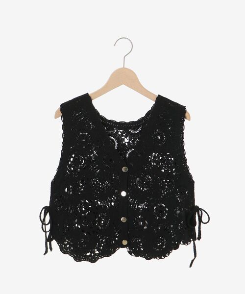 le.coeur blanc（ルクールブラン）の「TORRAZZO DONNAクロシェレースベスト（ベスト・レディース・アイボリー/ブラック・38）」の12枚目の写真