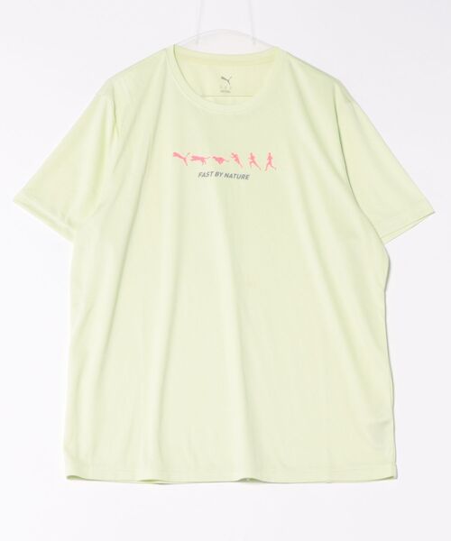 PUMA（プーマ）の「《PUMA》M RUN SLOGAN GRAPHIC Tｼｬﾂ（Tシャツ/カットソー・メンズ・ブラック/グリーン系その他・S/L/XL/M/XXL）」の2枚目の写真
