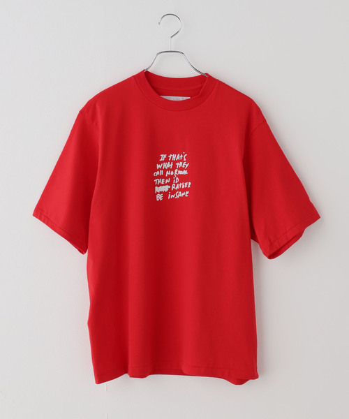 FRAMeWORK(フレームワーク)の「JANE SMITH/ジェーンスミス jay tanju BE INSANE ss tシャツ(Tシャツ/カットソー・レディース・レッド/ホワイト・FREE)」の1枚目の写真