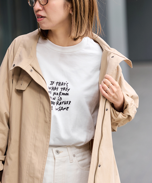 FRAMeWORK(フレームワーク)の「JANE SMITH/ジェーンスミス jay tanju BE INSANE ss tシャツ(Tシャツ/カットソー・レディース・レッド/ホワイト・FREE)」の2枚目の写真