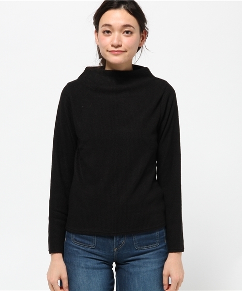 mystic（ミスティック）の「【mystic】テレコボトルネックプルオーバー（ニット/セーター・レディース・オフホワイト/キャメル/ブラック/ピンク/グレー・ﾌﾘ-）」の12枚目の写真