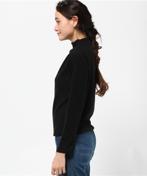 mystic（ミスティック）の「【mystic】テレコボトルネックプルオーバー（ニット/セーター・レディース・オフホワイト/キャメル/ブラック/ピンク/グレー・ﾌﾘ-）」の6枚目の写真