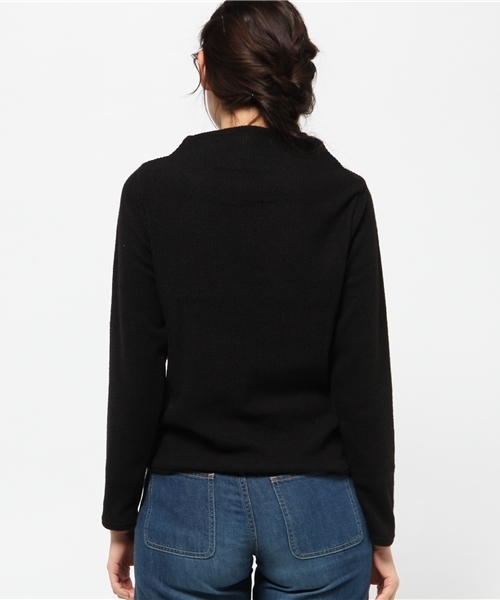 mystic（ミスティック）の「【mystic】テレコボトルネックプルオーバー（ニット/セーター・レディース・オフホワイト/キャメル/ブラック/ピンク/グレー・ﾌﾘ-）」の7枚目の写真