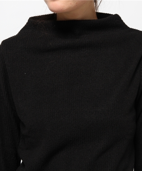 mystic（ミスティック）の「【mystic】テレコボトルネックプルオーバー（ニット/セーター・レディース・オフホワイト/キャメル/ブラック/ピンク/グレー・ﾌﾘ-）」の8枚目の写真