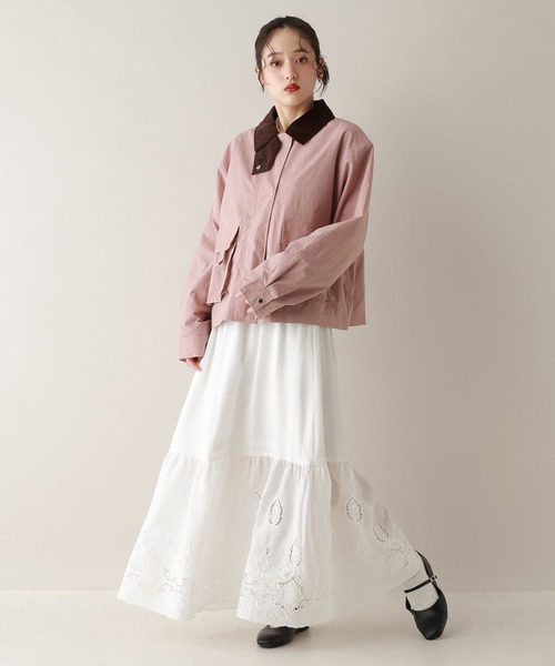 RAGEBLUE（レイジブルー）の「切り替えコットンレースフレアスカート（スカート・レディース・ホワイト・FREE）」の2枚目の写真