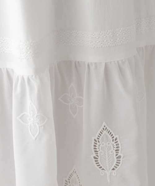 RAGEBLUE（レイジブルー）の「切り替えコットンレースフレアスカート（スカート・レディース・ホワイト・FREE）」の13枚目の写真