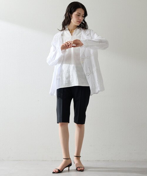 Whim Gazette(ウィムガゼット)の「レースジャケット(テーラードジャケット・レディース・オフホワイト/チャコールグレー・FREE)」の7枚目の写真