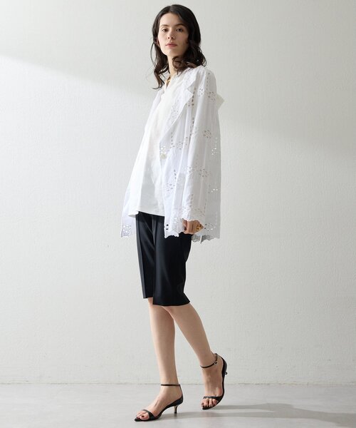 Whim Gazette(ウィムガゼット)の「レースジャケット(テーラードジャケット・レディース・オフホワイト/チャコールグレー・FREE)」の13枚目の写真