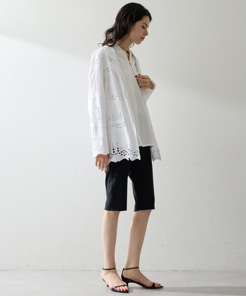 Whim Gazette(ウィムガゼット)の「レースジャケット(テーラードジャケット・レディース・オフホワイト/チャコールグレー・FREE)」の10枚目の写真