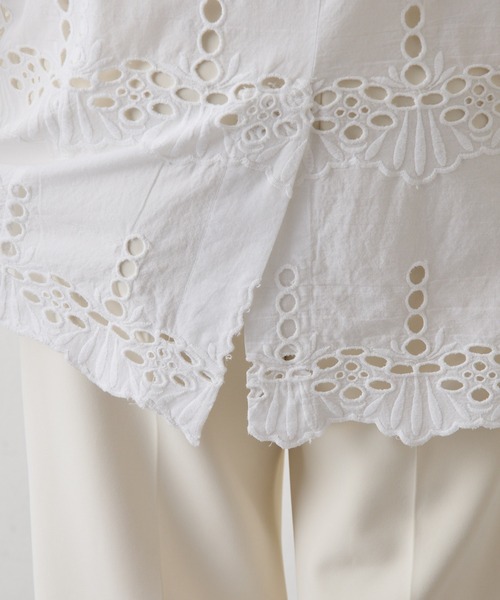 Whim Gazette(ウィムガゼット)の「レースジャケット(テーラードジャケット・レディース・オフホワイト/チャコールグレー・FREE)」の19枚目の写真