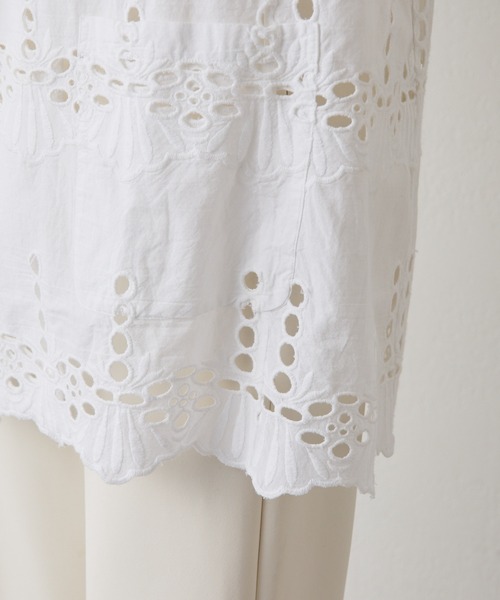 Whim Gazette(ウィムガゼット)の「レースジャケット(テーラードジャケット・レディース・オフホワイト/チャコールグレー・FREE)」の20枚目の写真