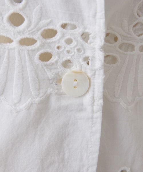 Whim Gazette(ウィムガゼット)の「レースジャケット(テーラードジャケット・レディース・オフホワイト/チャコールグレー・FREE)」の18枚目の写真