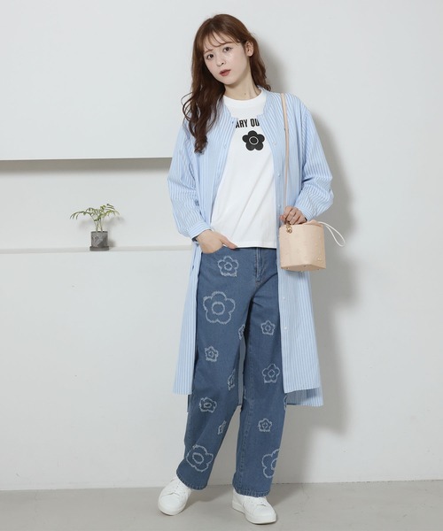 MARY QUANT（マリークワント）の「シンプルエンボスデイジー ドロストショルダー（ショルダーバッグ・レディース・ベージュ/ライトブルー/ブラック・FREE）」の6枚目の写真