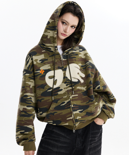 HOODHOOD(フッドフッド)の「エイリアン フードジップアップカモ(パーカー・レディース・その他・1/2)」の1枚目の写真