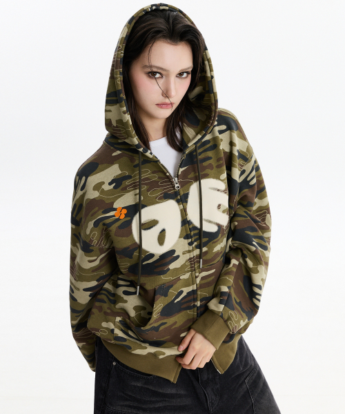 HOODHOOD(フッドフッド)の「エイリアン フードジップアップカモ(パーカー・レディース・その他・1/2)」の2枚目の写真