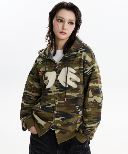 HOODHOOD(フッドフッド)の「エイリアン フードジップアップカモ(パーカー・レディース・その他・1/2)」の3枚目の写真