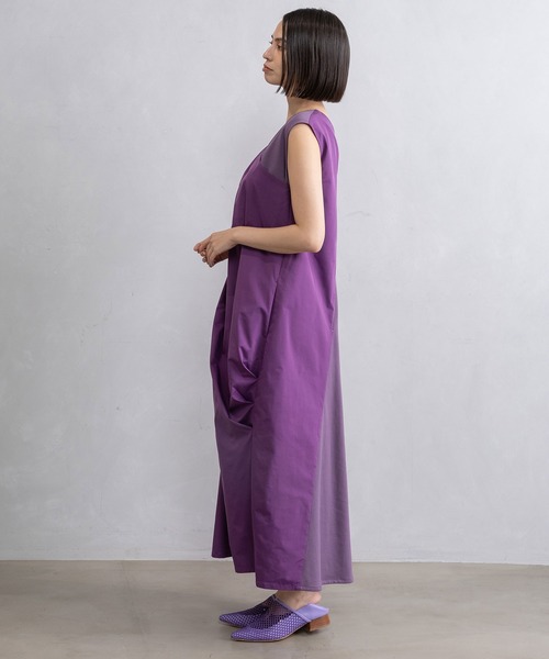 MARECHAL TERRE（マルシャルテル）の「クロスタックワンピース（ワンピース・レディース・ブラック/ライトカーキ/パープル・MEDIUM）」の14枚目の写真