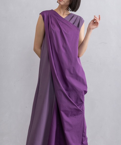 MARECHAL TERRE（マルシャルテル）の「クロスタックワンピース（ワンピース・レディース・ブラック/ライトカーキ/パープル・MEDIUM）」の18枚目の写真