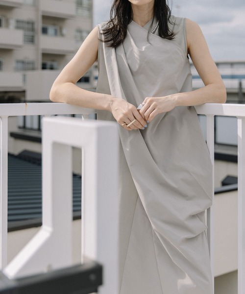 MARECHAL TERRE（マルシャルテル）の「クロスタックワンピース（ワンピース・レディース・ブラック/ライトカーキ/パープル・MEDIUM）」の19枚目の写真