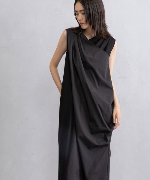 MARECHAL TERRE（マルシャルテル）の「クロスタックワンピース（ワンピース・レディース・ブラック/ライトカーキ/パープル・MEDIUM）」の9枚目の写真