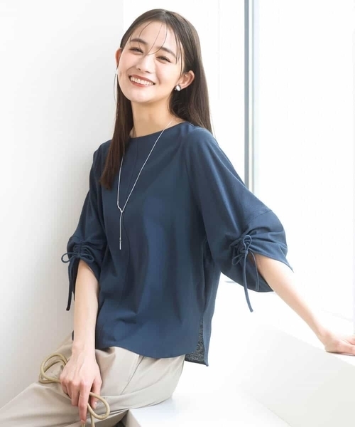MK MICHEL KLEIN(エムケーミッシェルクラン)の「ドロストスリーブデザインカットソー/洗える(Tシャツ/カットソー・レディース・ホワイト/モスグリーン/イエロー・38)」の14枚目の写真