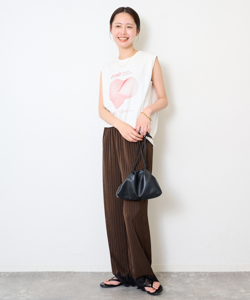 ARCHIVE STANCE（アーカイブスタンス）の「ARCHIVE STANCE/アーカイブスタンス サテンストライプレースパンツ AS-050005（その他パンツ・レディース・ブラウン/ベージュ・FREE）」の3枚目の写真