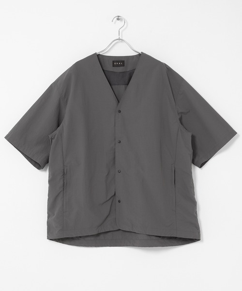 EKAL（エカル）の「『UR TECH』ナイロンタッサーベースボールシャツ（シャツ/ブラウス・メンズ・グレー/イエロー/ネイビー・MEDIUM/LARGE）」の22枚目の写真