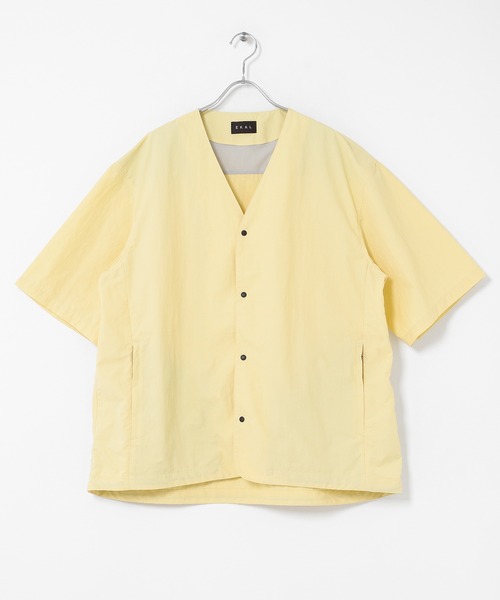 EKAL（エカル）の「『UR TECH』ナイロンタッサーベースボールシャツ（シャツ/ブラウス・メンズ・グレー/イエロー/ネイビー・MEDIUM/LARGE）」の7枚目の写真