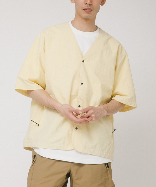 EKAL（エカル）の「『UR TECH』ナイロンタッサーベースボールシャツ（シャツ/ブラウス・メンズ・グレー/イエロー/ネイビー・MEDIUM/LARGE）」の21枚目の写真