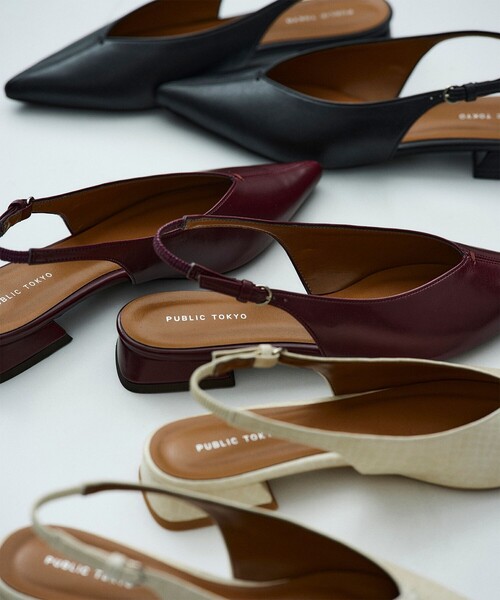 PUBLIC TOKYO（パブリックトウキョウ）の「【2026春新作】ポインテッドミュール（パンプス・レディース・ホワイト/ワイン/ブラック・1/2）」の5枚目の写真