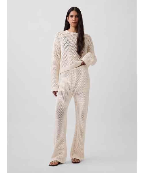 GAP(ギャップ)の「コットン100% クロシェ ニットパンツ(その他パンツ・レディース・ブラック/アイボリー・XS/S/M/L/XXS)」の13枚目の写真
