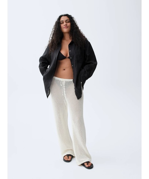 GAP(ギャップ)の「コットン100% クロシェ ニットパンツ(その他パンツ・レディース・ブラック/アイボリー・XS/S/M/L/XXS)」の19枚目の写真