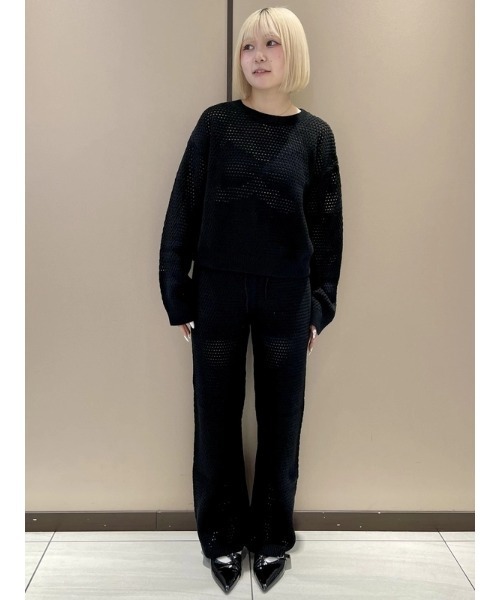 GAP(ギャップ)の「コットン100% クロシェ ニットパンツ(その他パンツ・レディース・ブラック/アイボリー・XS/S/M/L/XXS)」の4枚目の写真