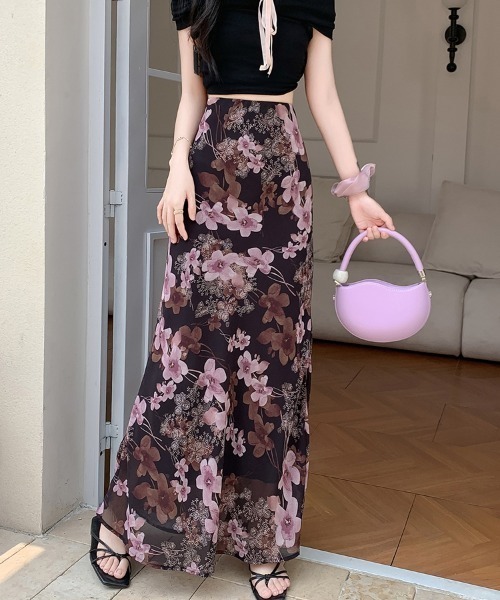 Diosfront(ディオスフロント)の「花柄マーメイドスカート(スカート・レディース・ブラック/レッド系その他/パープル系その他/ブラック系その他・L/M)」の21枚目の写真