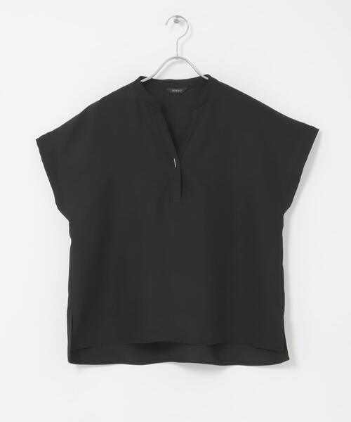 URBAN RESEARCH ROSSO WOMEN(アーバンリサーチ ロッソ)の「『セットアップ対応』 UVカット/接触冷感 バンドカラー プルオーバー(シャツ/ブラウス・レディース・オフホワイト/ブラック・FREE)」の8枚目の写真