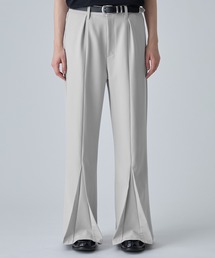【VELNUS】Center Seam Draped Semi-Wide Flare Tuck Slacks/センターシームドレープセミワイドフレアタックスラックス
