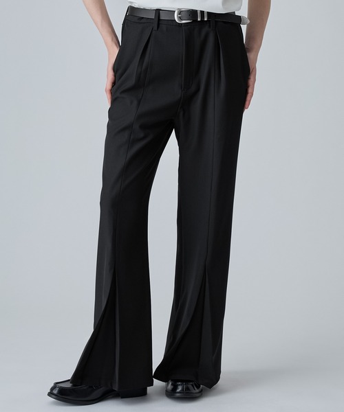 VELNUS(ベルナス)の「【VELNUS】Center Seam Draped Semi-Wide Flare Tuck Slacks/センターシームドレープセミワイドフレアタックスラックス(スラックス・メンズ・ブラック/ライトグレー・M/L/S)」の12枚目の写真