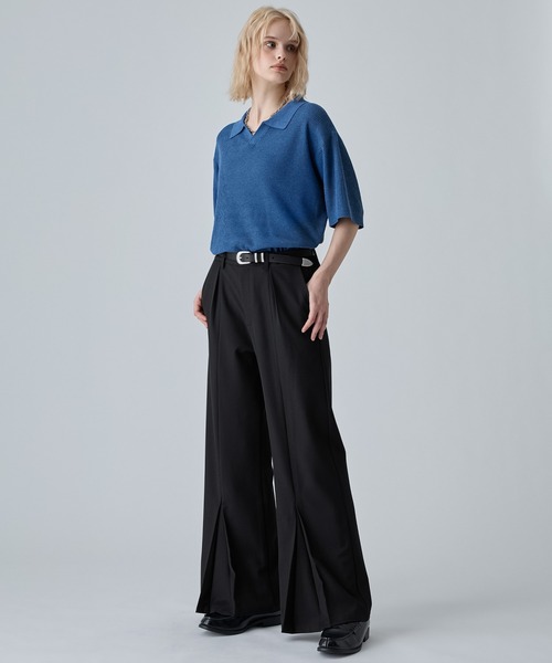 VELNUS(ベルナス)の「【VELNUS】Center Seam Draped Semi-Wide Flare Tuck Slacks/センターシームドレープセミワイドフレアタックスラックス(スラックス・メンズ・ブラック/ライトグレー・M/L/S)」の18枚目の写真