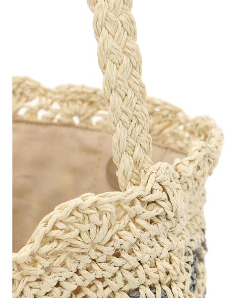 Samansa Mos2（サマンサ モスモス）の「ペーパーフラワーバッグ（ハンドバッグ・レディース・ブラウン/キナリ・F）」の6枚目の写真