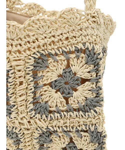 Samansa Mos2（サマンサ モスモス）の「ペーパーフラワーバッグ（ハンドバッグ・レディース・ブラウン/キナリ・F）」の7枚目の写真