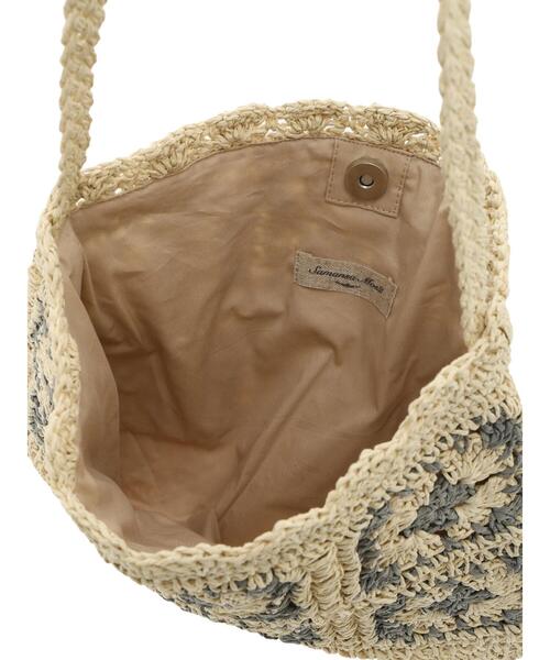 Samansa Mos2（サマンサ モスモス）の「ペーパーフラワーバッグ（ハンドバッグ・レディース・ブラウン/キナリ・F）」の8枚目の写真