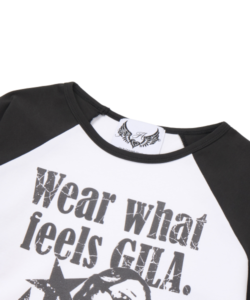 GILAARCHIVE(ギラアーカイブ)の「GRAPHIC RAGLAN LONG SLEEVE_BLACK(Tシャツ/カットソー・レディース・その他・FREE)」の6枚目の写真