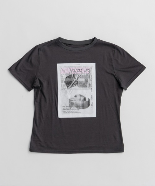 MAISON SPECIAL(メゾンスペシャル)の「QUINTESSENCE Print T-Shirt/QUINTESSENCEプリントTEE(Tシャツ/カットソー・レディース・ピンク/ホワイト/チャコールグレー・FREE)」の12枚目の写真