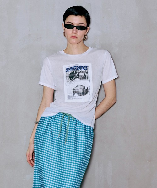 MAISON SPECIAL(メゾンスペシャル)の「QUINTESSENCE Print T-Shirt/QUINTESSENCEプリントTEE(Tシャツ/カットソー・レディース・ピンク/ホワイト/チャコールグレー・FREE)」の19枚目の写真